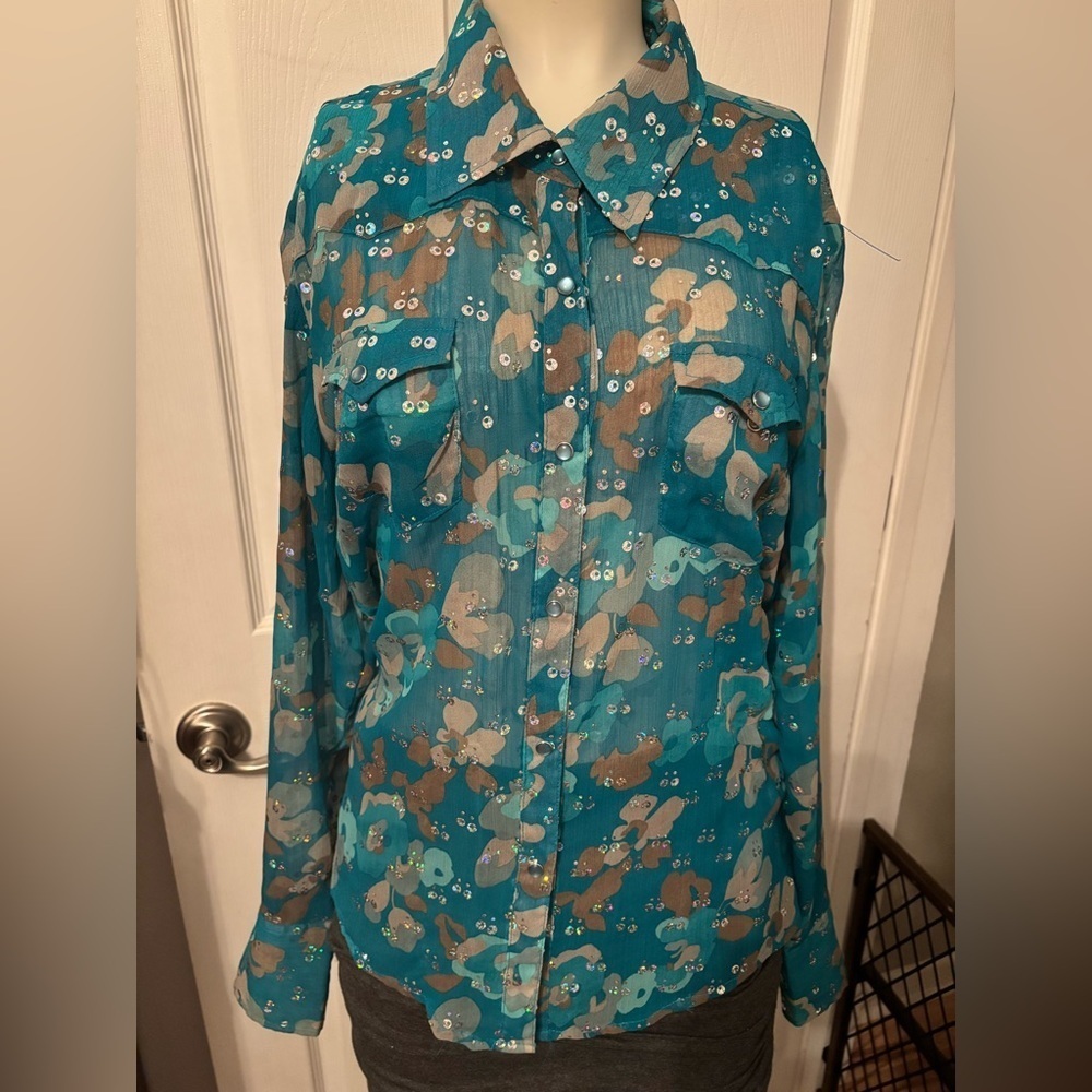 Vintage Roper snap front shirt S western